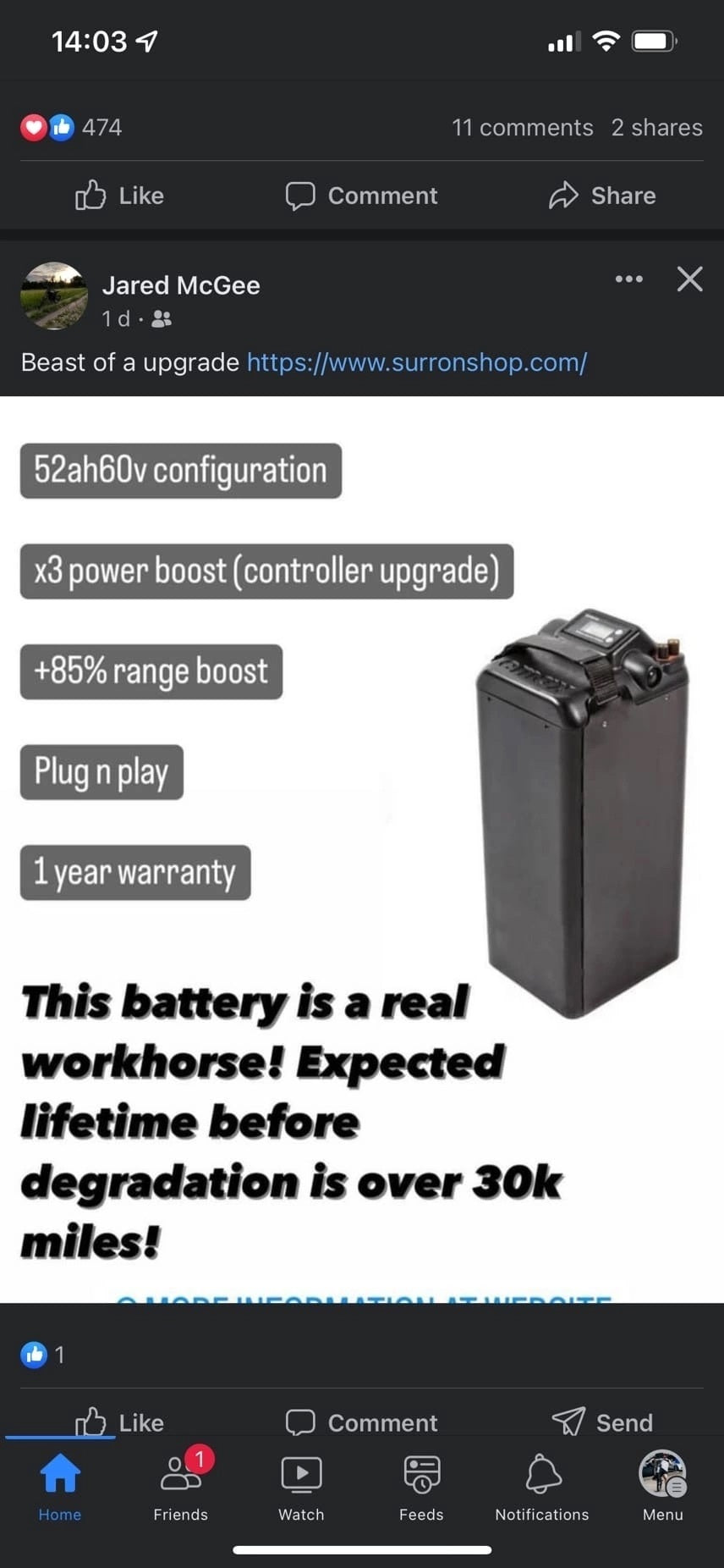 SurRonshop 60v / 72v High Performance Battery