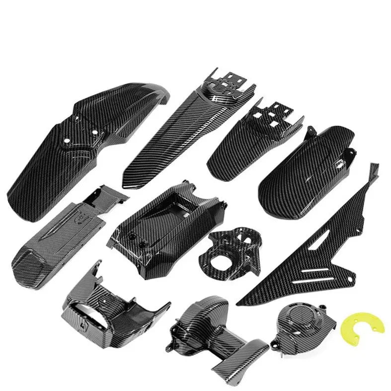 Sur-Ron Segway Carbon Parts covered with hydro dipped carbon finish